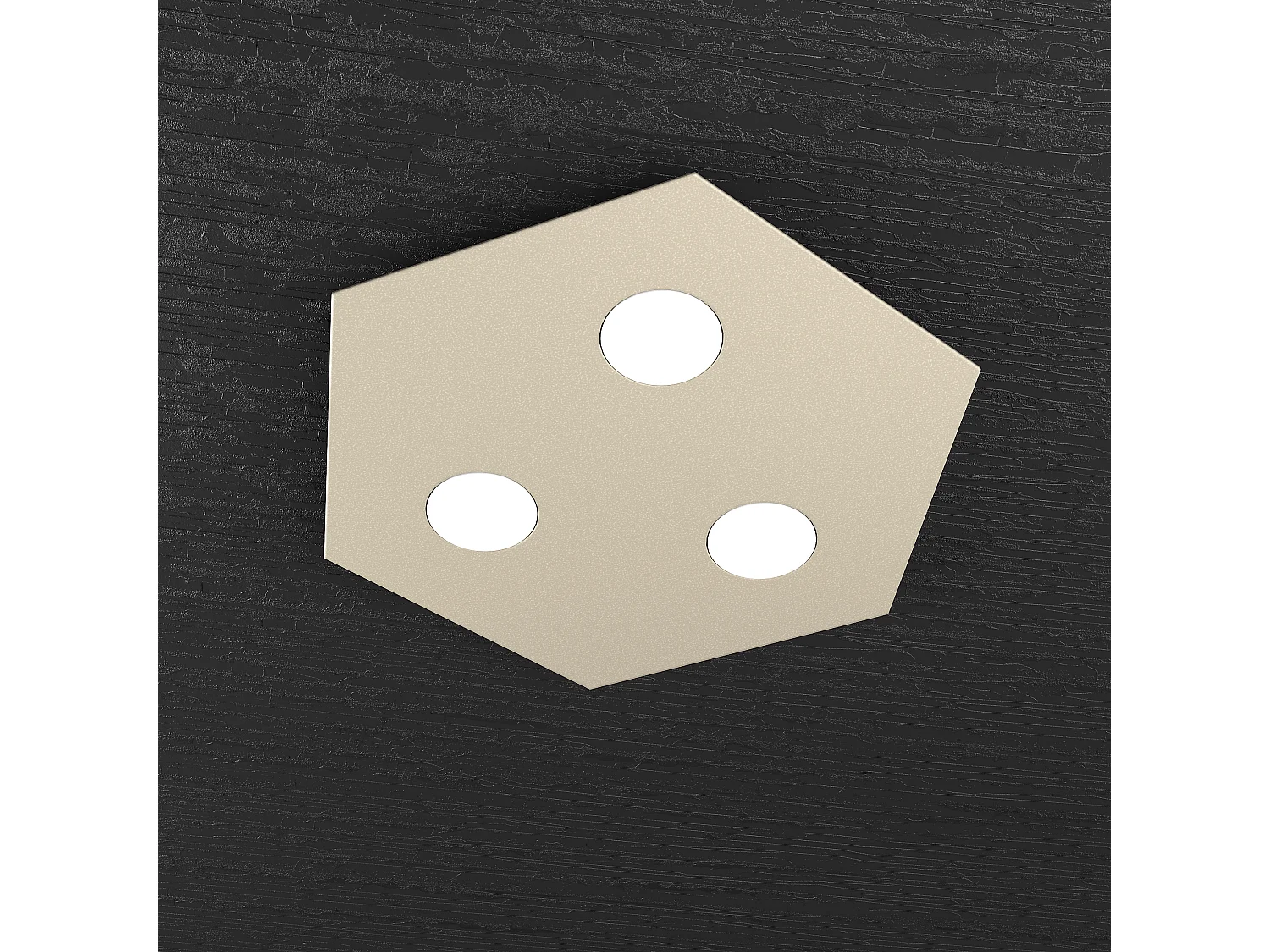 Toplight sekskantet loftlampe, 3 lys maks. 9W med GX53 fatning, sandfarvet struktur, moderne design 40x46x3cm