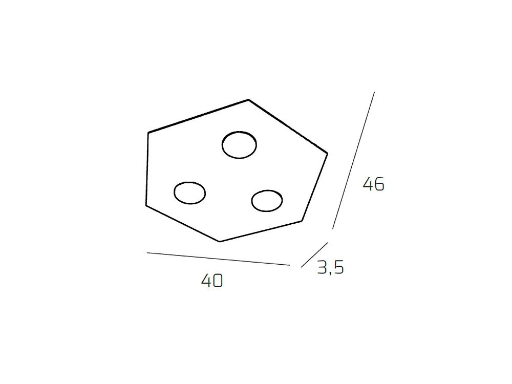 Toplight sekskantet loftlampe, 3 lys maks. 9W med GX53 fatning, sandfarvet struktur, moderne design 40x46x3cm