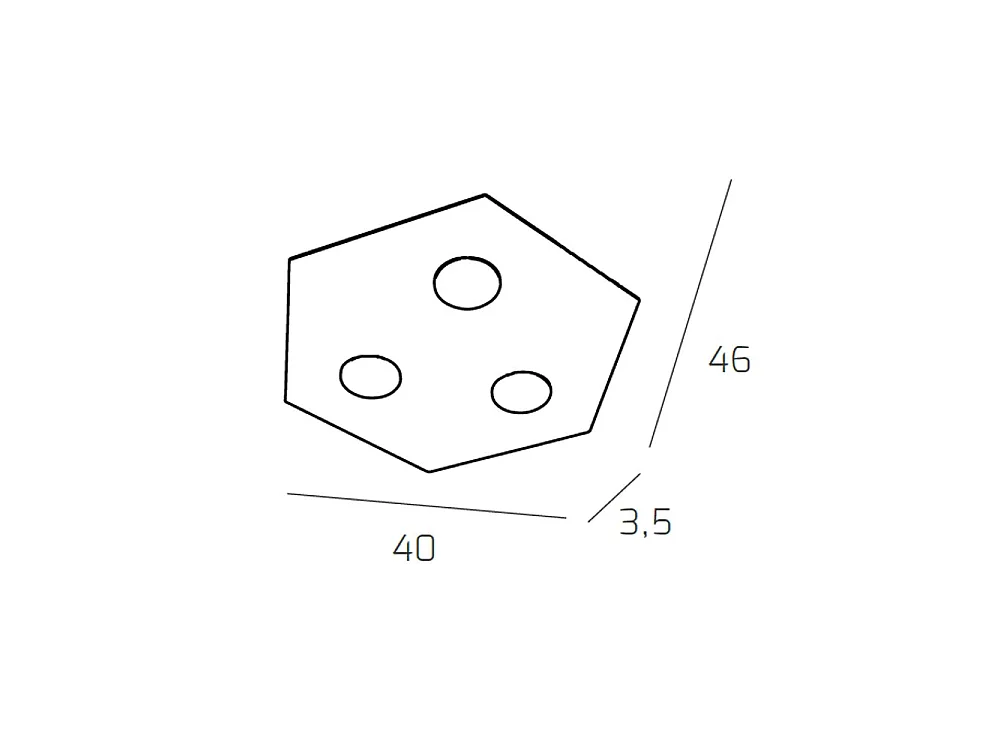 Toplight Hexagonal ceiling light, 3 lights max 9W with GX53 socket, sand-coloured structure, modern design 40x46x3cm