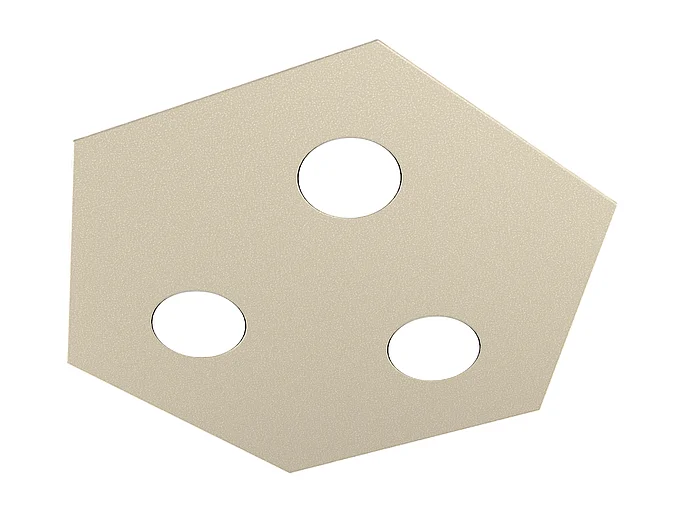 Plafonnier Hexagonal Toplight Hexagon 3 lumières max 9W avec douille GX53, structure couleur sable, design moderne 40x46x3cm