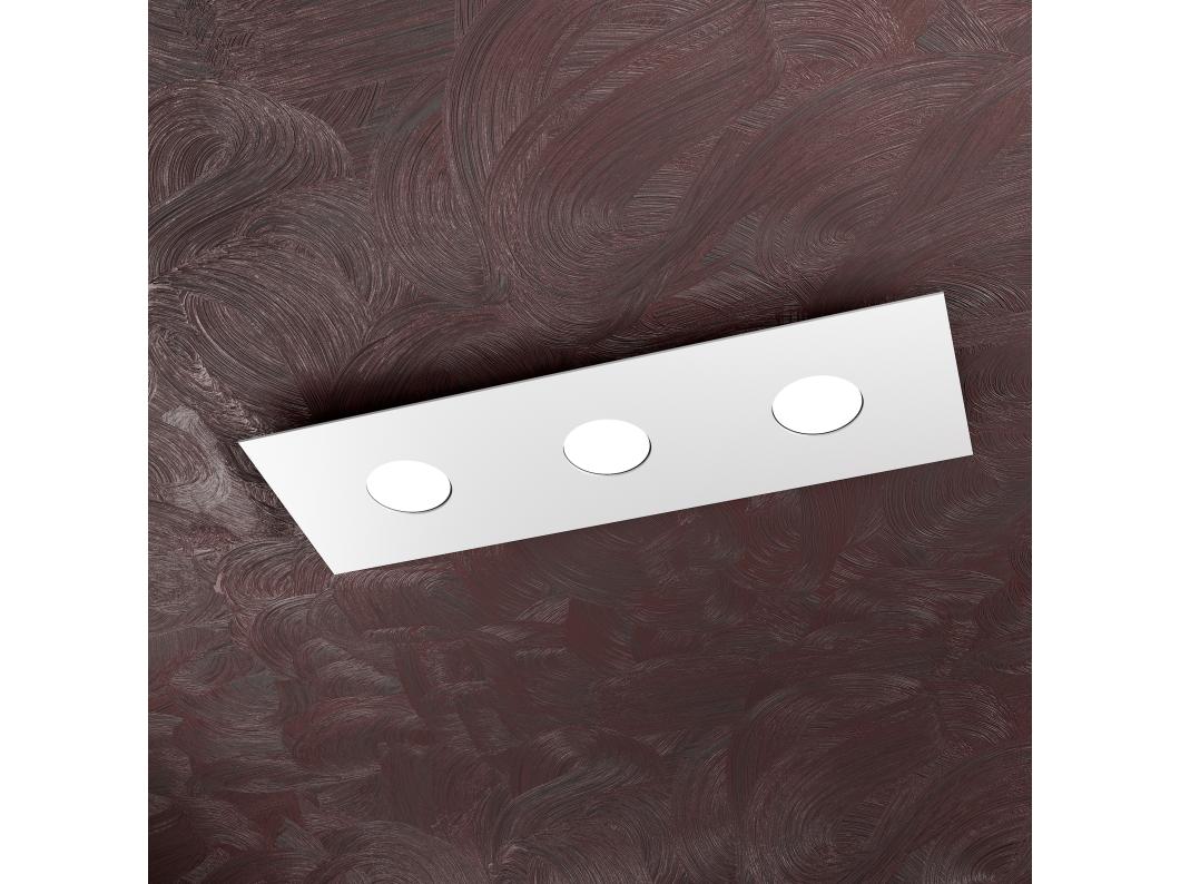 Toplight Plafoniera da soffitto rettangolare 3 luci Area con attacco GX53, struttura colore bianco, design moderno 60x20x3cm