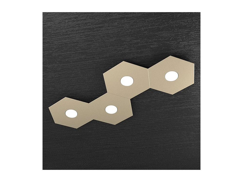 Plafonnier Hexagonal Toplight Hexagon 4 lumières avec douille GX53 4W, structure personnalisable couleur anthracite, design moderne