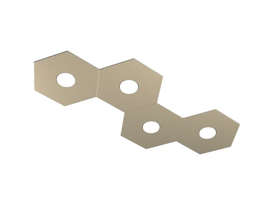 Plafonnier Hexagonal Toplight Hexagon 4 lumières avec douille GX53 4W, structure personnalisable couleur anthracite, design moderne