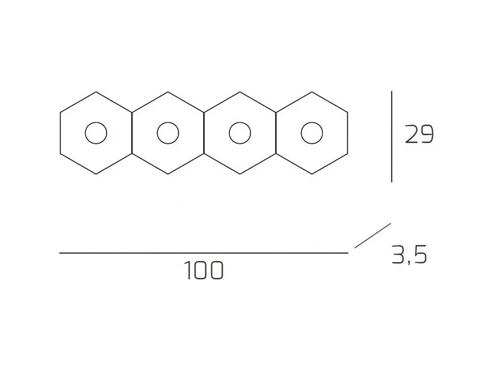 Plafonnier Hexagonal Toplight Hexagon 4 lumières avec douille GX53 4W, structure personnalisable couleur anthracite, design moderne