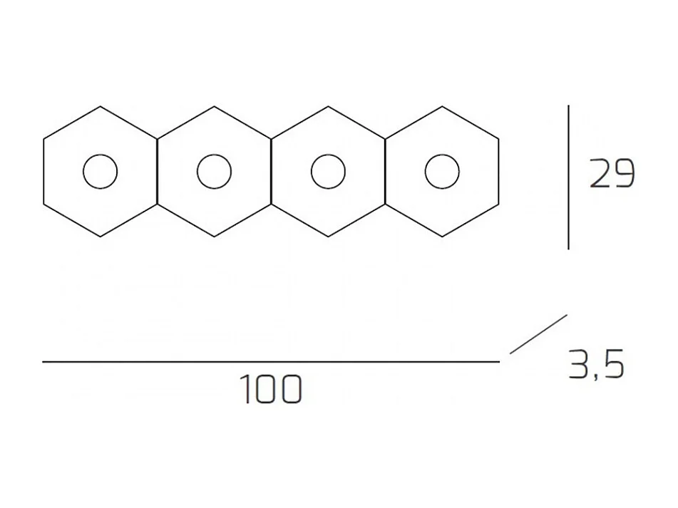 Luminária de teto Toplight Hexagonal Hexagon 4 luzes com soquete GX53 4W, estrutura personalizável cor antracite, design moderno