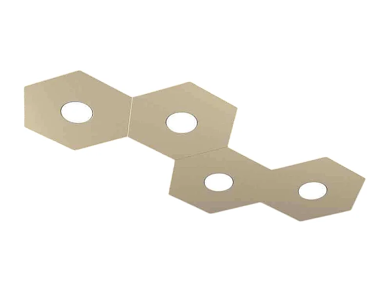 Plafonnier Hexagonal Toplight Hexagon 4 lumières avec douille GX53 4W, structure personnalisable couleur anthracite, design moderne