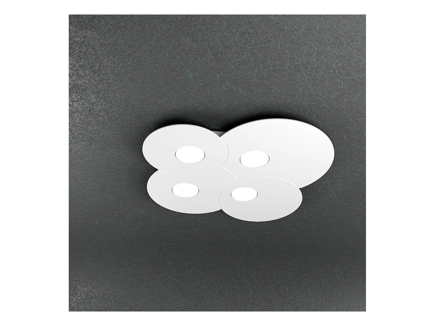 Plafonnier rond Toplight Cloud 4 lumières avec douille GX53, cadre blanc, design moderne 86x37x3cm
