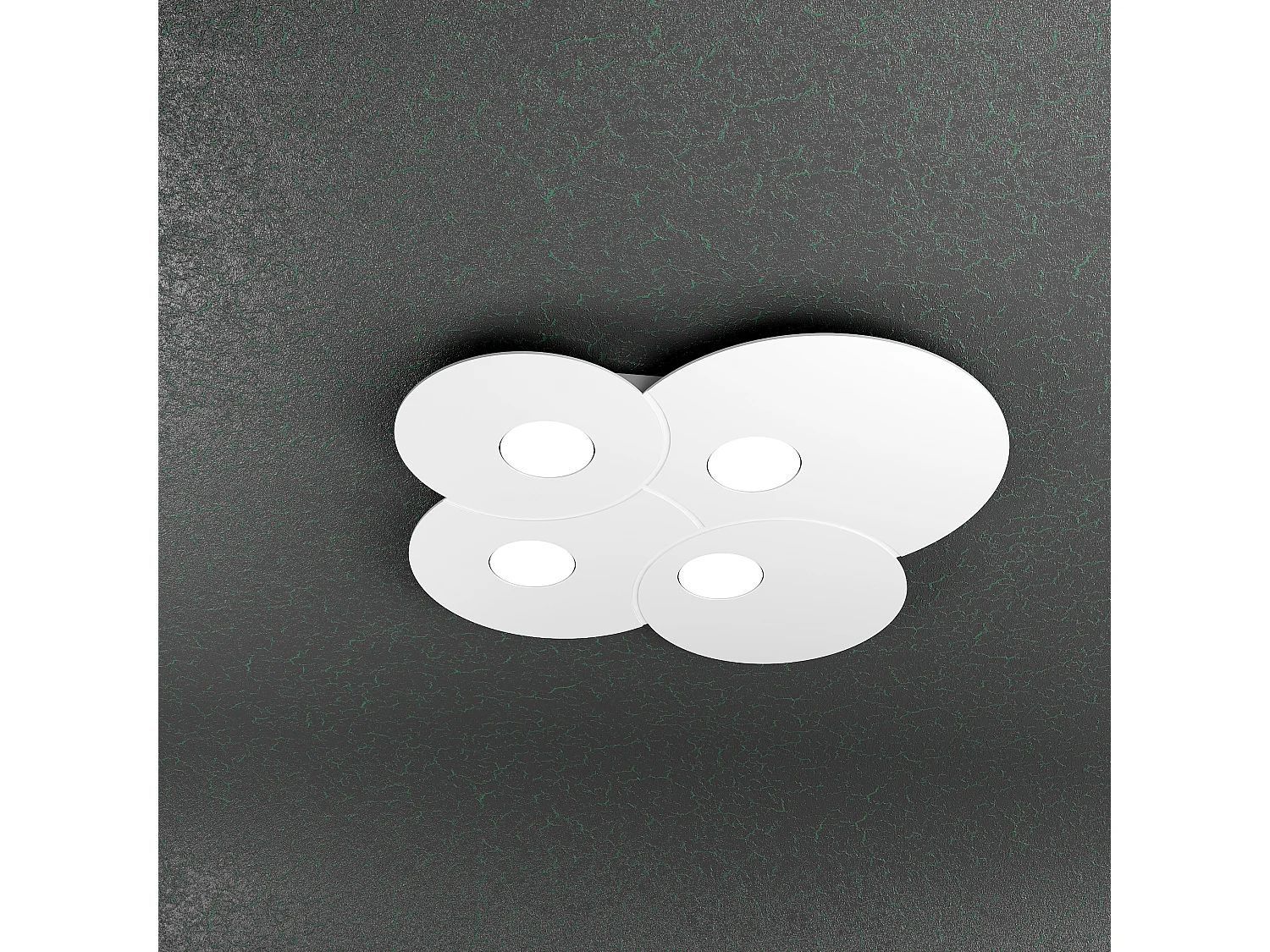 Plafonnier rond Toplight Cloud 4 lumières avec douille GX53, cadre blanc, design moderne 86x37x3cm