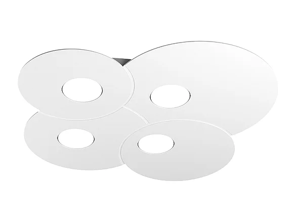 Toplight Cloud 4-flammige runde Deckenleuchte mit GX53-Fassung, weißer Rahmen, modernes Design 86x37x3cm