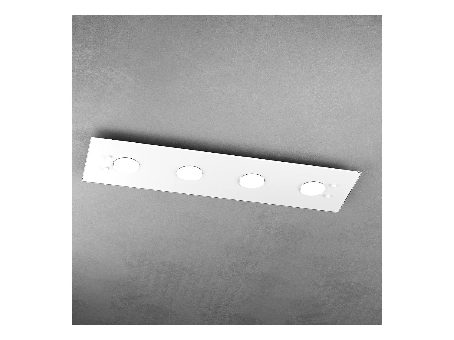 Plafonnier rectangulaire Toplight Path 4 lumières avec culot GX53, structure blanche, design moderne 80x20x3cm