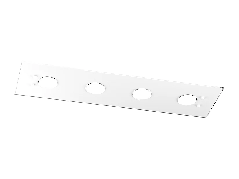 Plafonnier rectangulaire Toplight Path 4 lumières avec culot GX53, structure blanche, design moderne 80x20x3cm