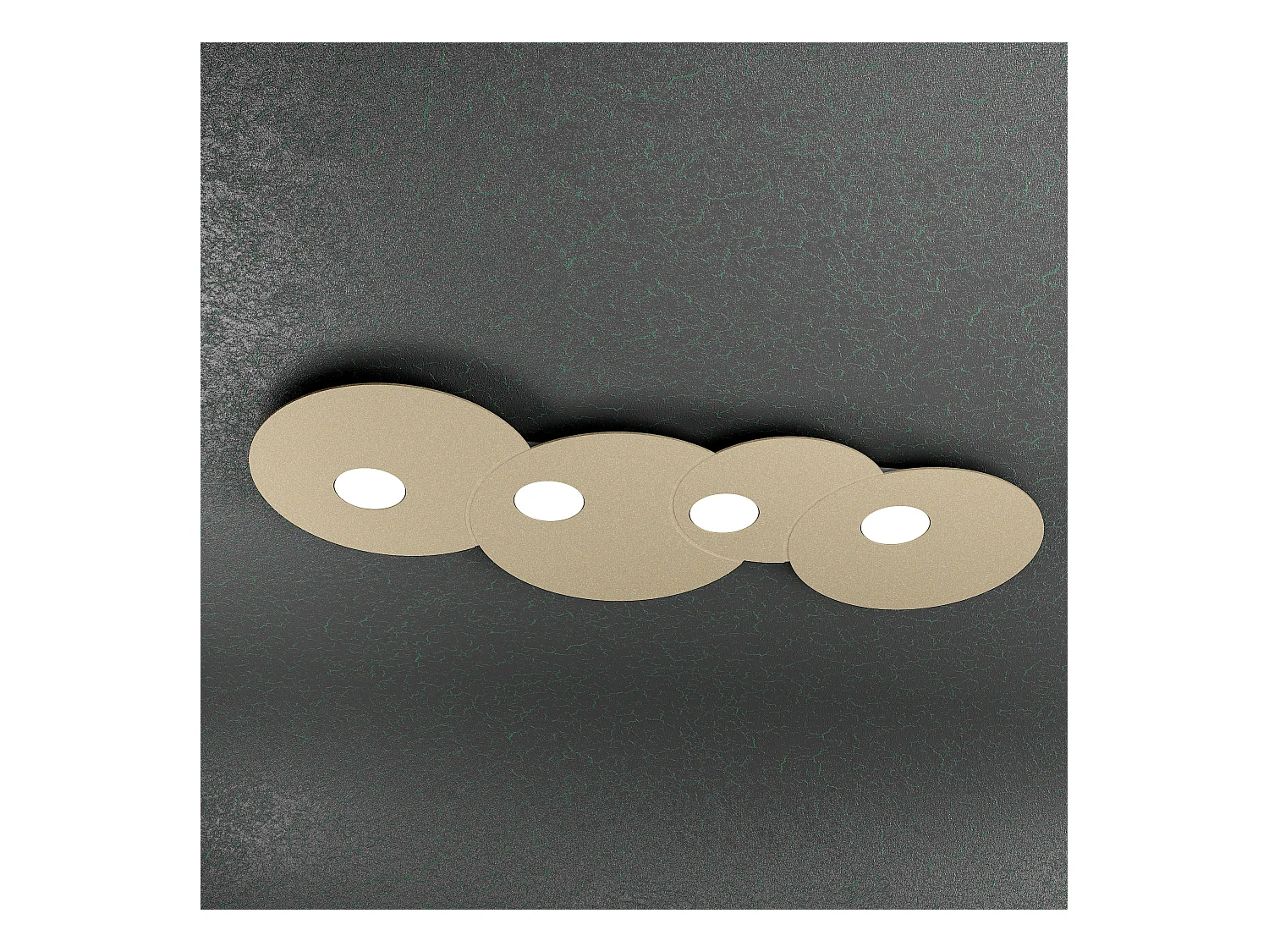 Plafonnier rond Toplight Cloud 4 lumières avec douille GX53, structure couleur sable, design moderne 86x37x3cm