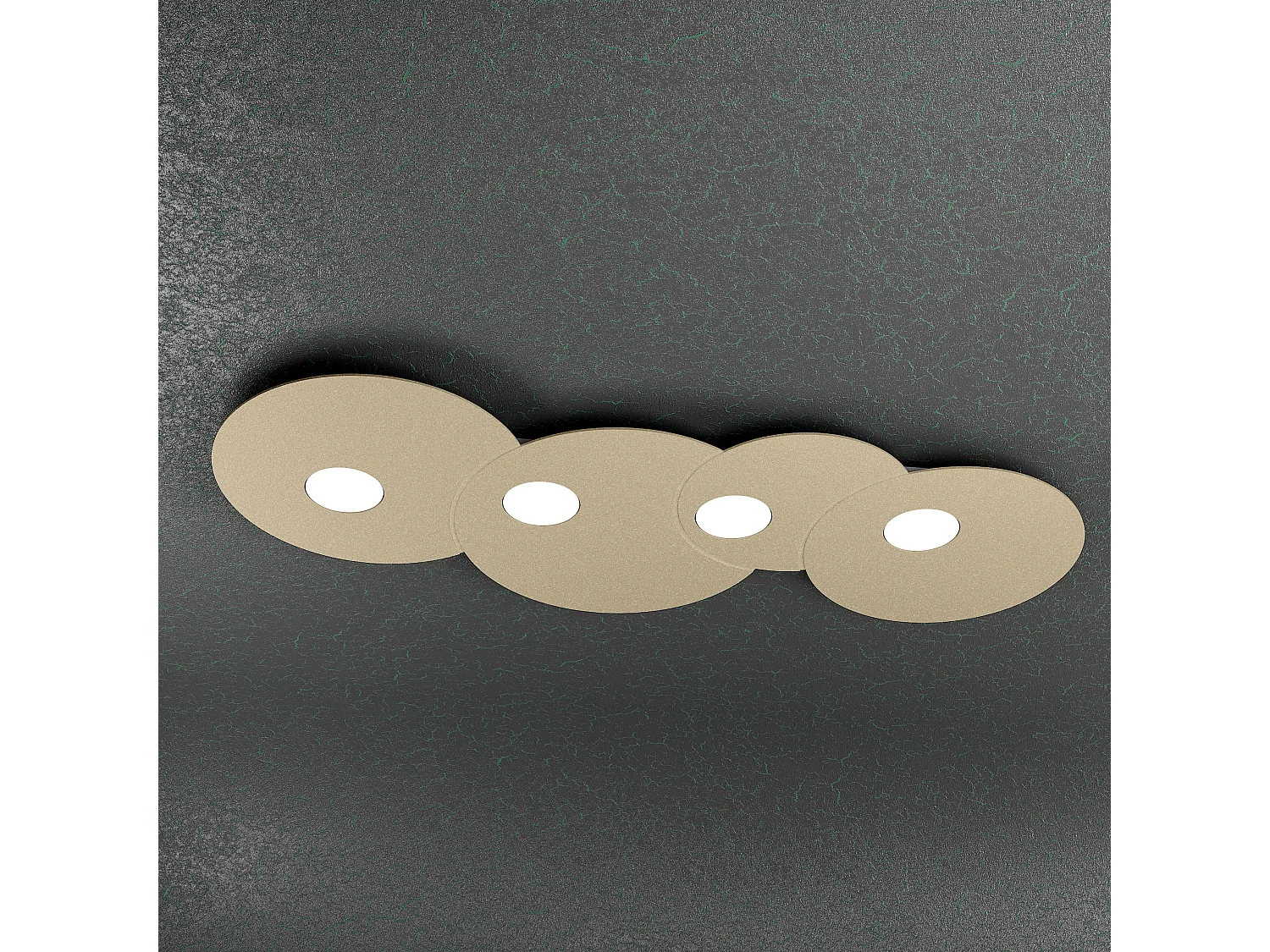 Plafonnier rond Toplight Cloud 4 lumières avec douille GX53, structure couleur sable, design moderne 86x37x3cm