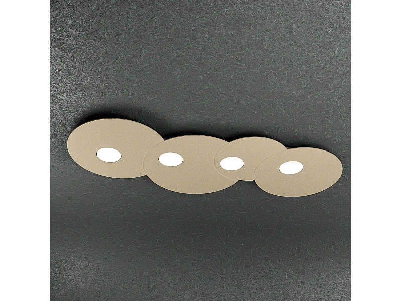 Plafonnier rond Toplight Cloud 4 lumières avec douille GX53, structure couleur sable, design moderne 86x37x3cm