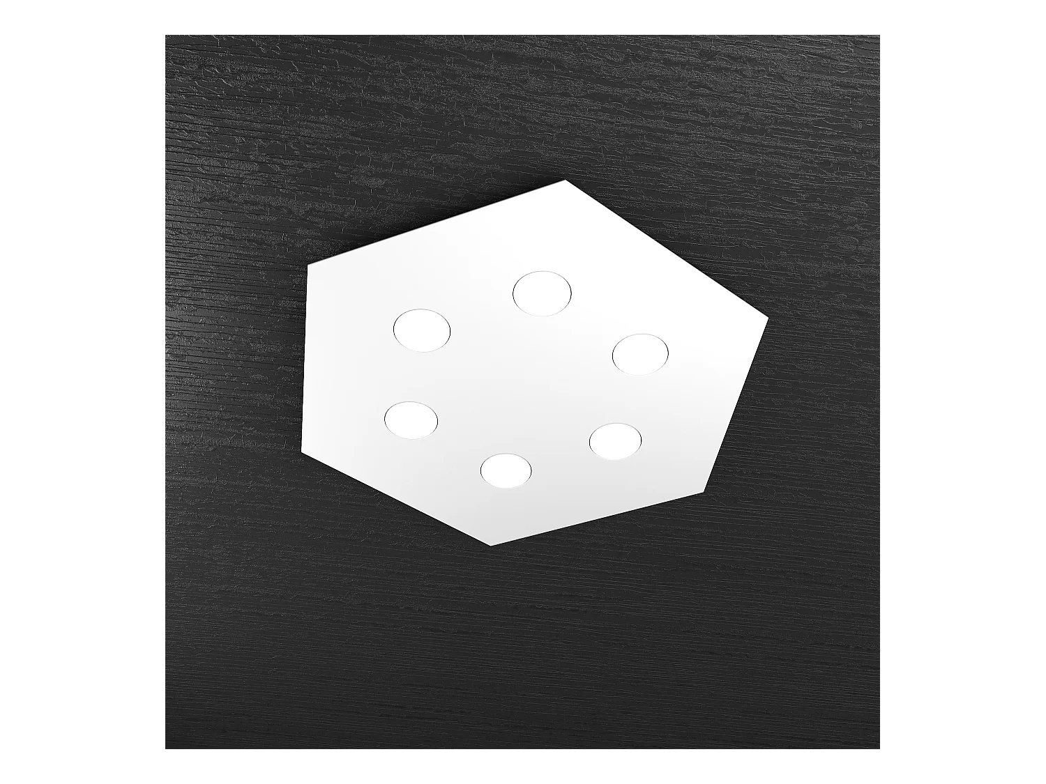 Plafonnier Hexagonal Toplight Hexagon 6 lumières max 9W avec douille GX53, structure blanche, design moderne 60x69x3cm