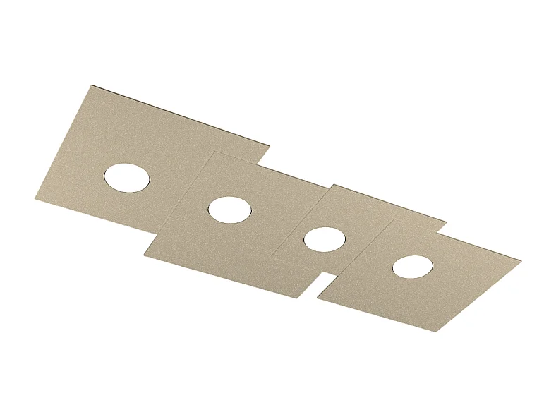 Luminária de teto retangular Toplight de 4 luzes Placa com encaixe GX53, estrutura cor areia, design moderno 86x37x3cm