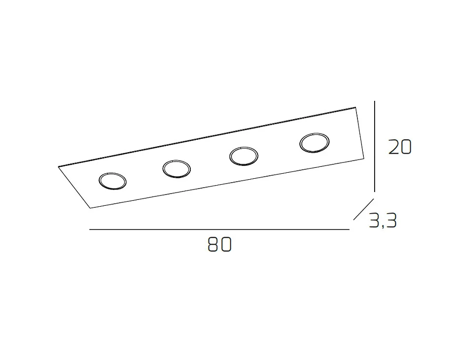 Toplight 4-flammige rechteckige Deckenleuchte Path mit GX53-Fassung, rote Struktur, modernes Design 80x20x3cm