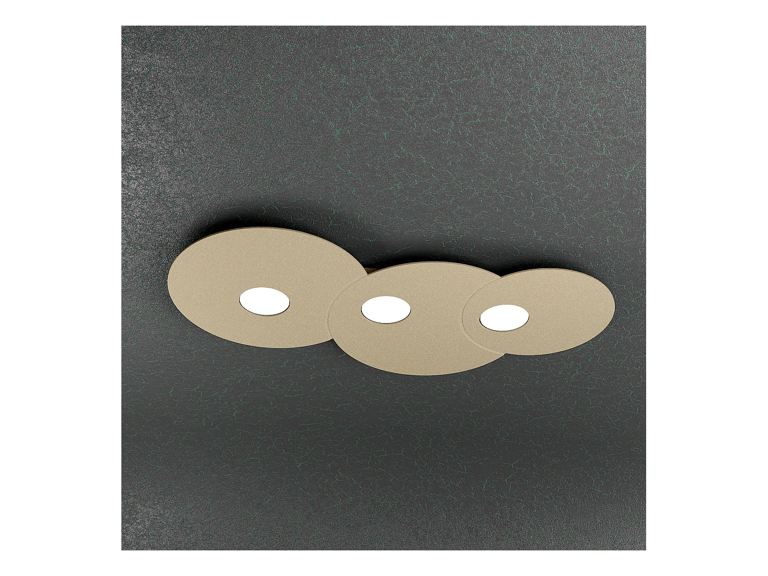 Plafonnier rond Toplight Cloud 3 lumières avec douille GX53, structure couleur sable, design moderne 67x36x3cm