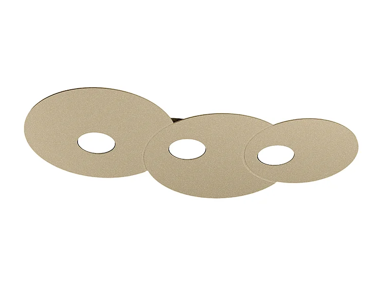 Plafonnier rond Toplight Cloud 3 lumières avec douille GX53, structure couleur sable, design moderne 67x36x3cm