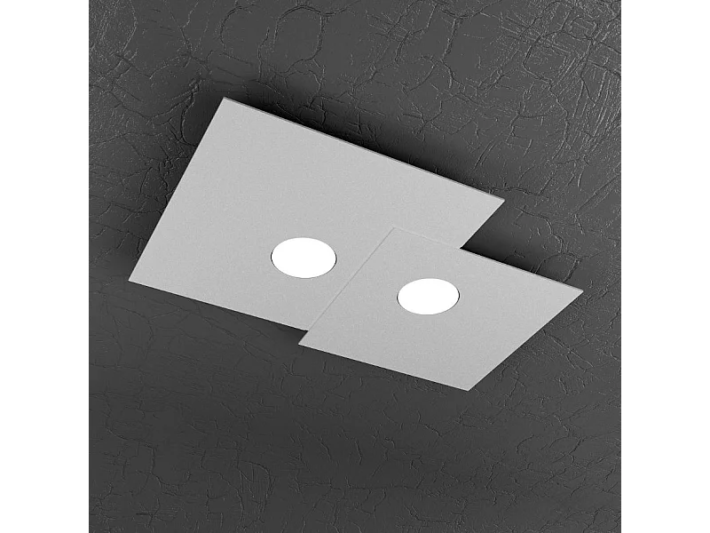 Plafonnier carré Toplight 2 lumières Plate avec douille GX53, structure anthracite, design moderne 50x35x3cm