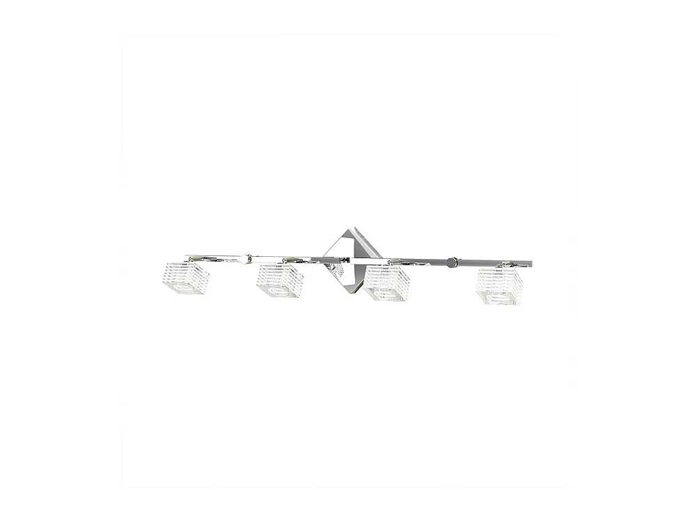 Toplight Metropolitan 4-flammige Wandleuchte mit G9-Fassung, Chromrahmen und bearbeitetem Glas, modernes Design 80x10x18cm