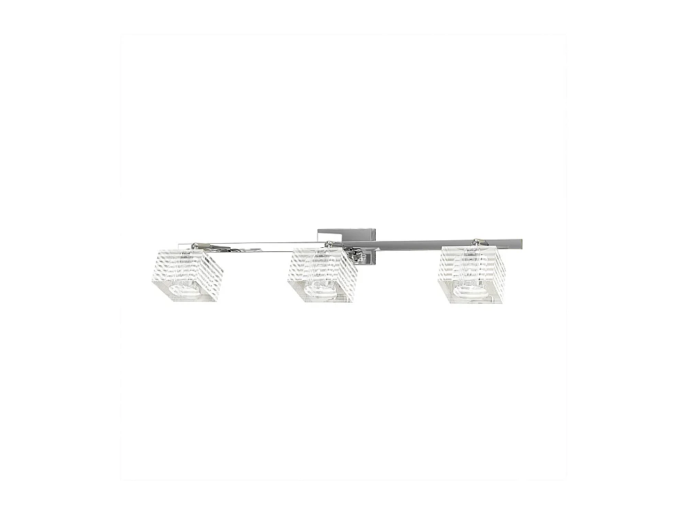 Toplight Metropolitan 3-flammige Wandleuchte mit G9-Fassung, Chromstruktur und bearbeitetem Glas, modernes Design 55x10x12cm