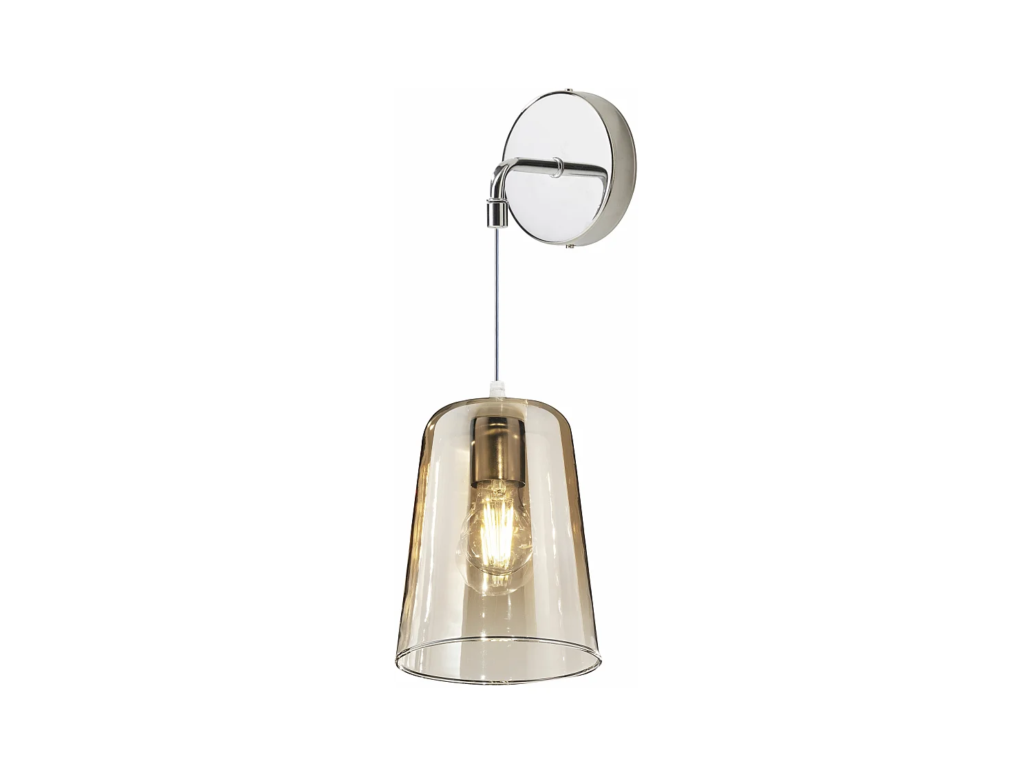 Schirmwandleuchte E27 Fassung max 60W Wandlampe minimalistisches Design verstellbare Höhe max 250cm bernstein
