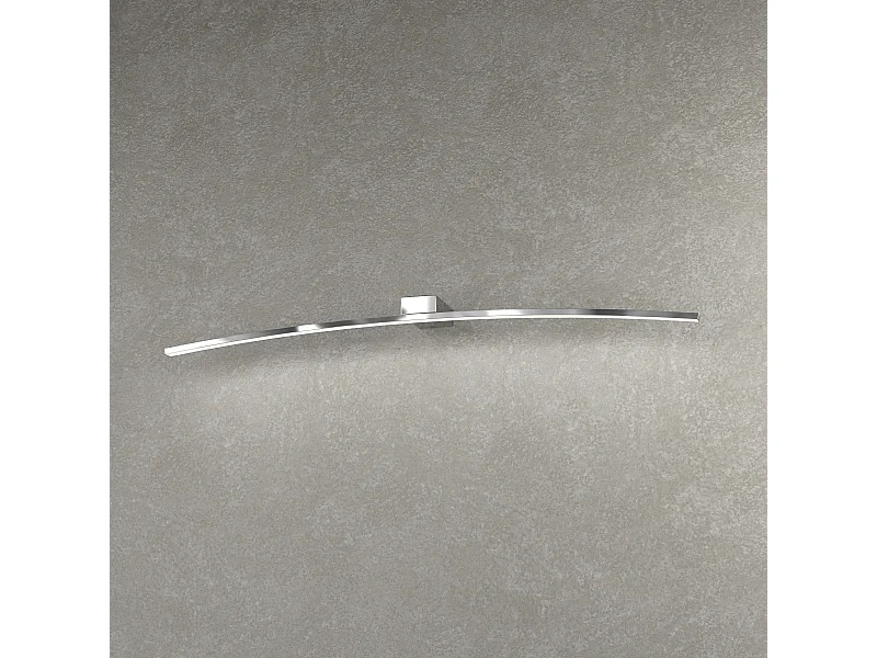 Applique Toplight Curved avec LED intégrée, structure en métal chromé, design moderne 90x7x16cm 15W