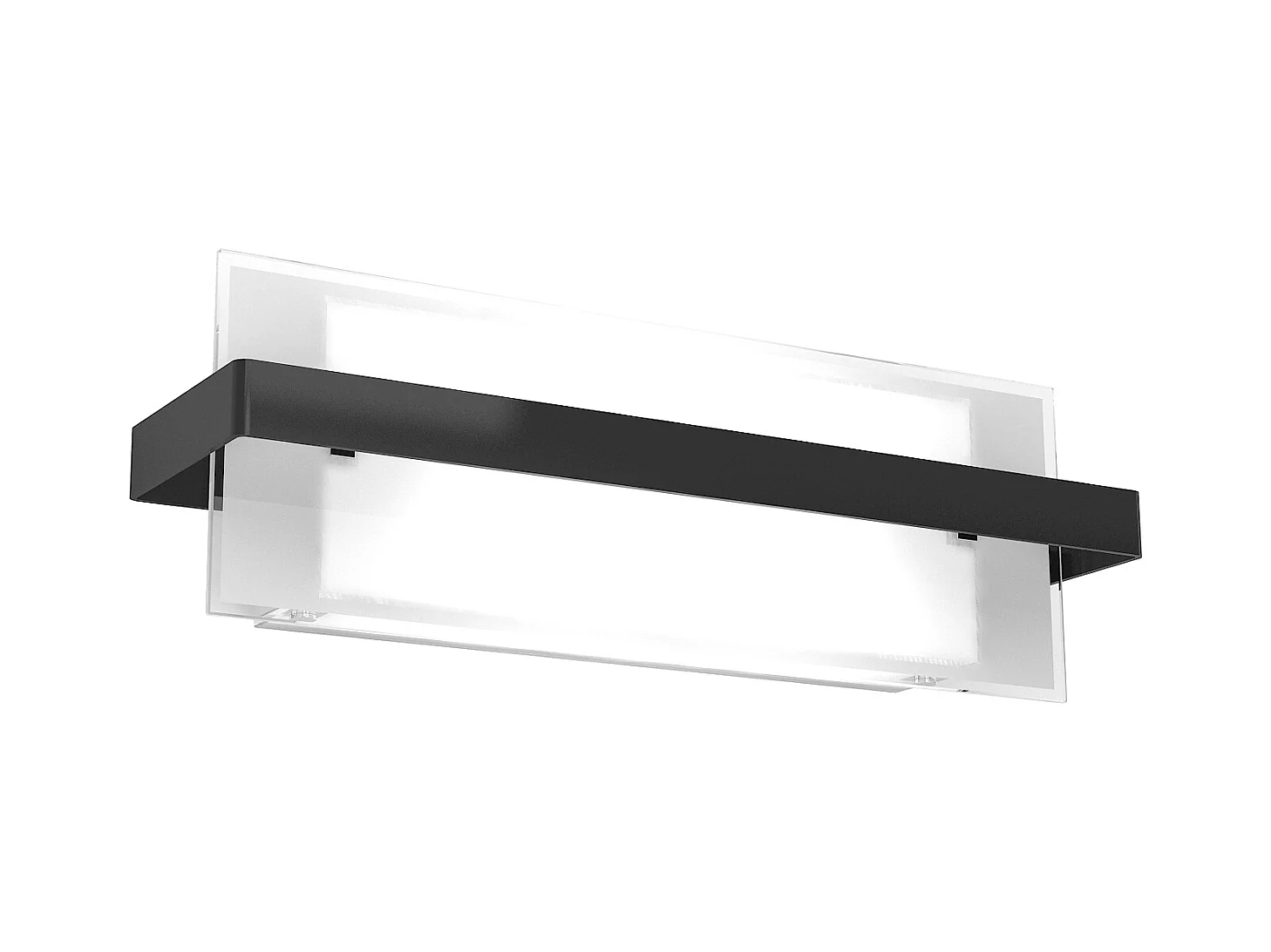 Applique Toplight Cross 2 lumières avec douille E27, structure noire et blanche, design moderne 44x12x15cm
