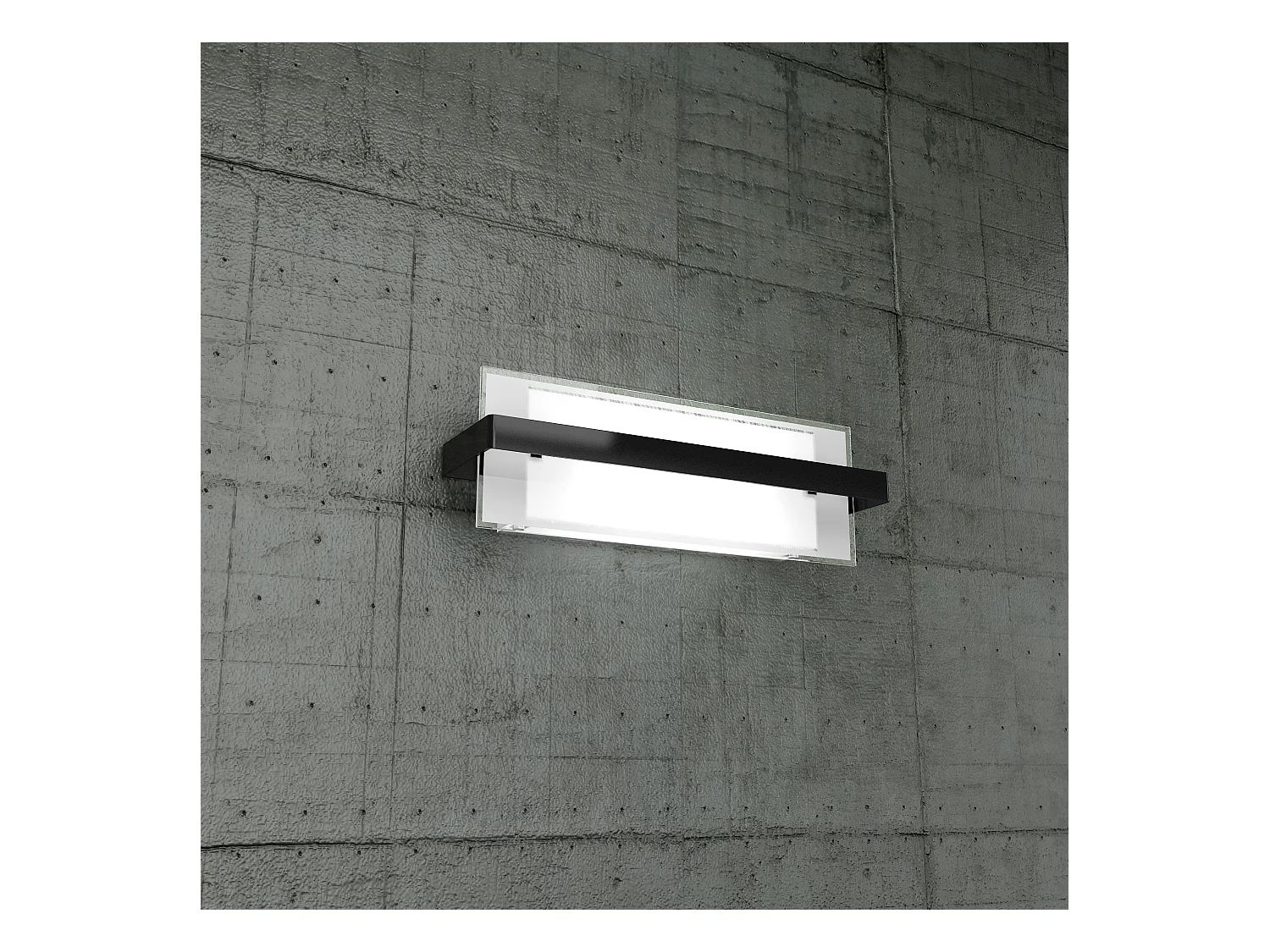 Applique Toplight Cross 2 lumières avec douille E27, structure noire et blanche, design moderne 44x12x15cm