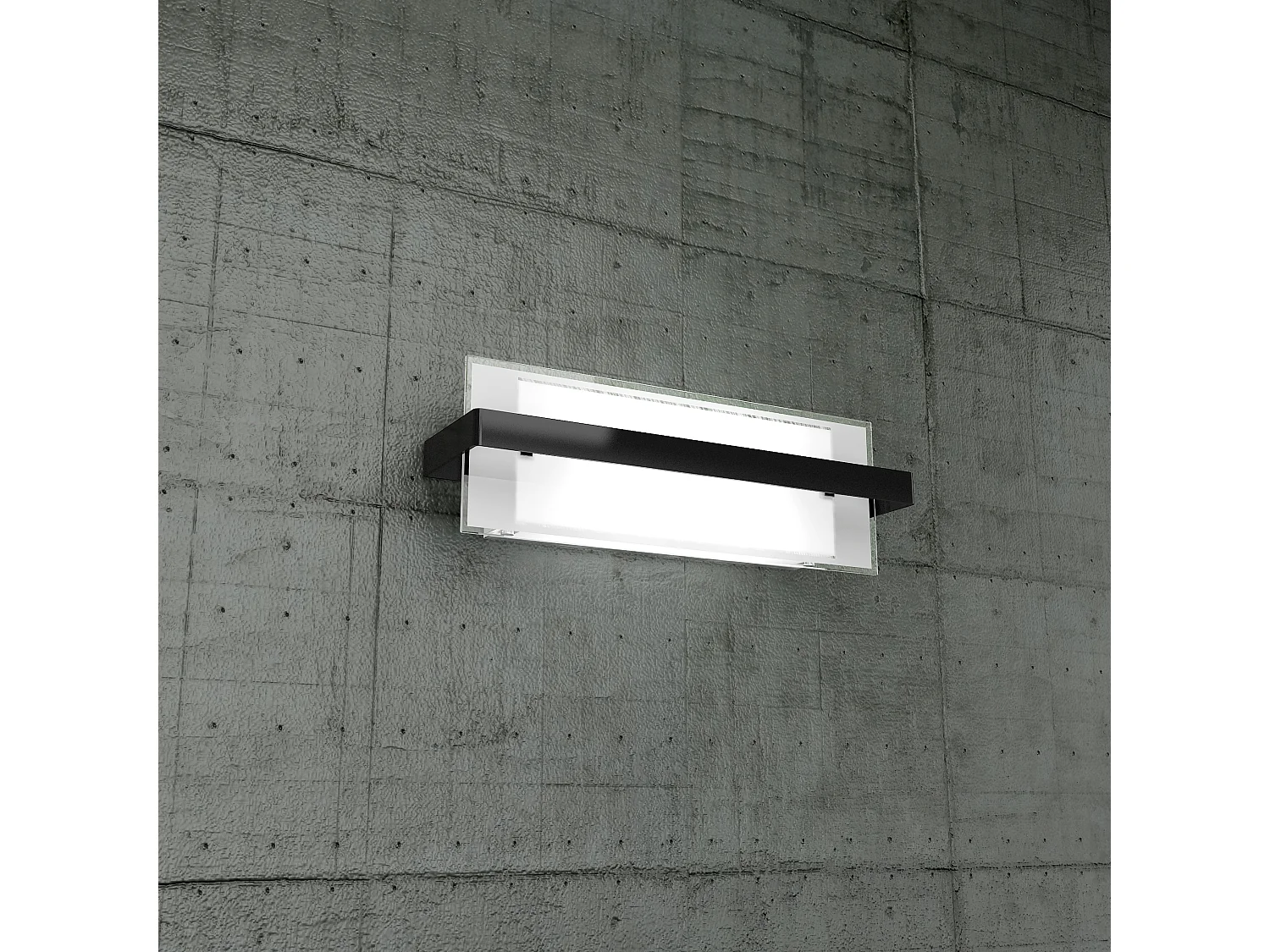 Applique Toplight Cross 2 lumières avec douille E27, structure noire et blanche, design moderne 44x12x15cm