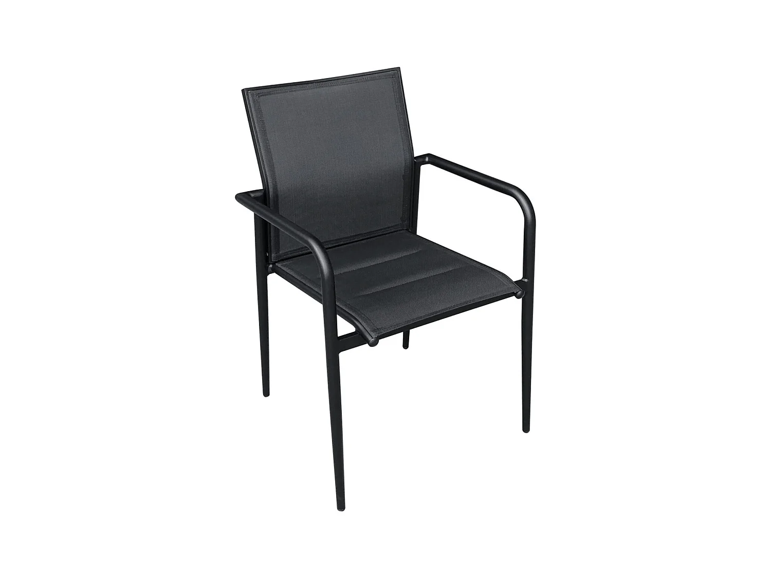 Fauteuil de jardin en textilène avec assise rembourrée Noir MODULO
