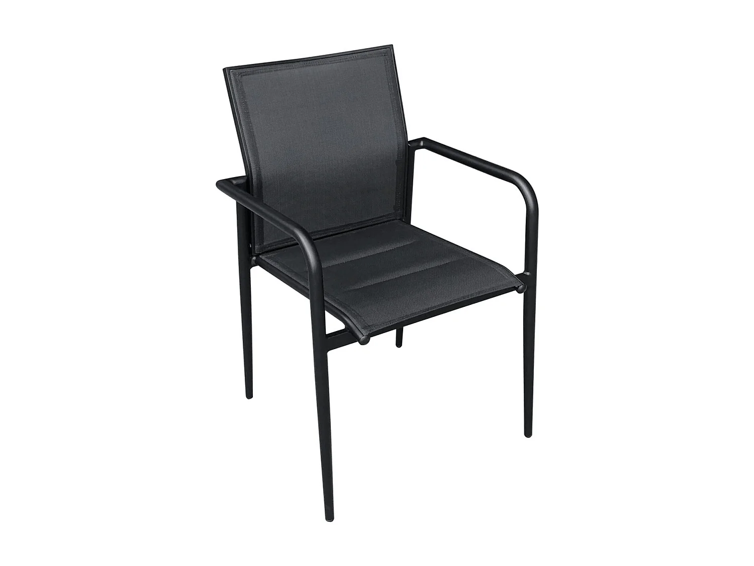 Fauteuil de jardin en textilène avec assise rembourrée Noir MODULO