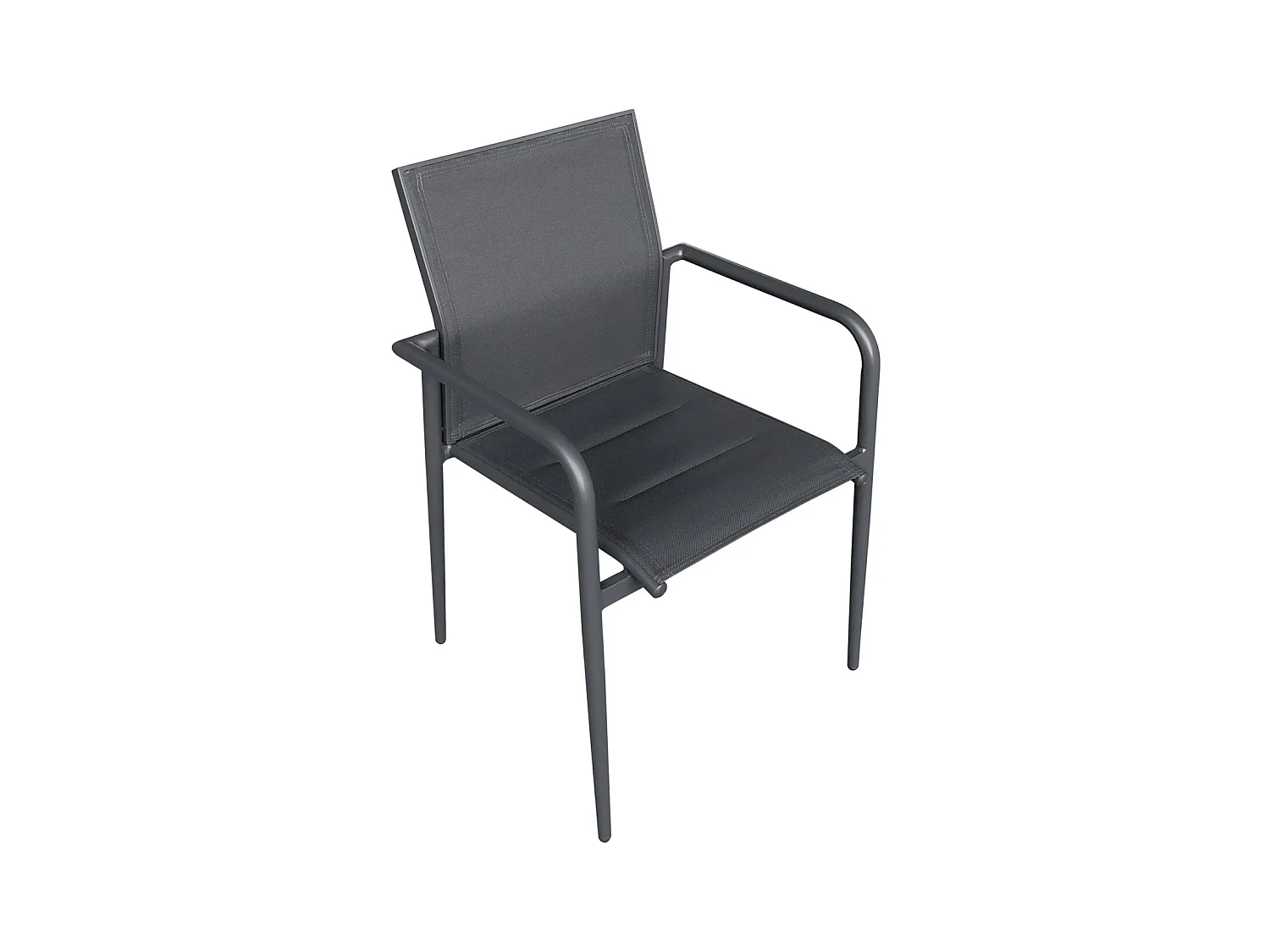Fauteuil de jardin en textilène avec assise rembourrée Gris MODULO