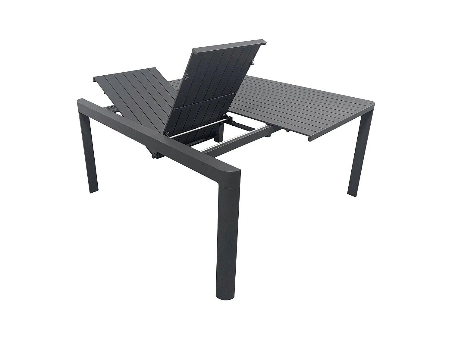 Table de jardin carrée/rectangle 4/8p en full aluminium Gris COMO