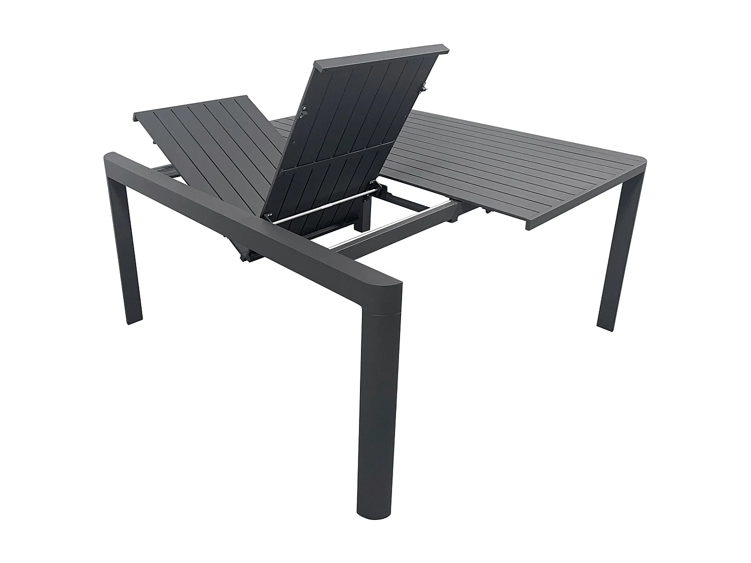 Table de jardin carrée/rectangle 4/8p en full aluminium Gris COMO