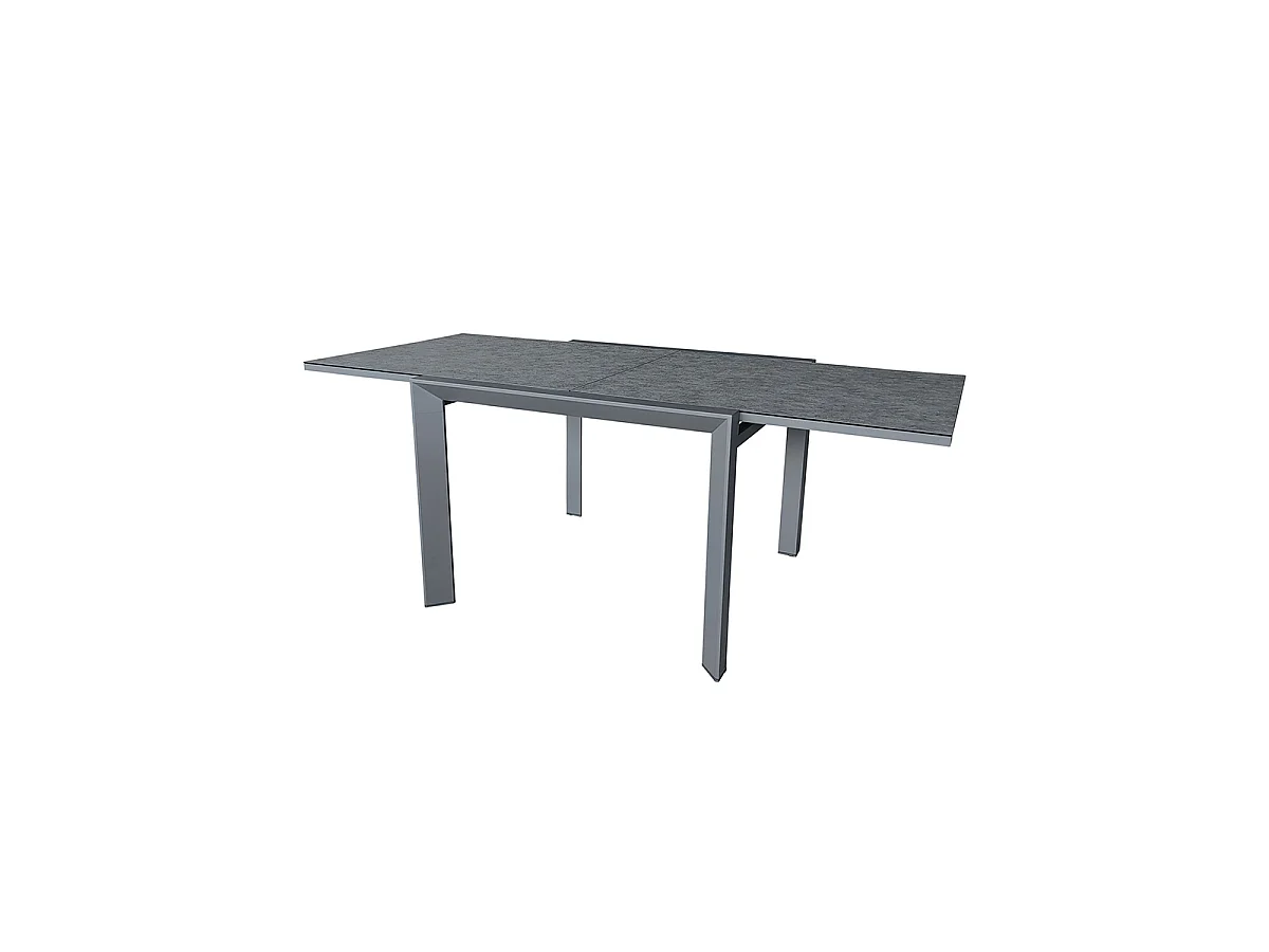 Table de jardin aluminium et verre effet pierre 6/10P extensible MODULO