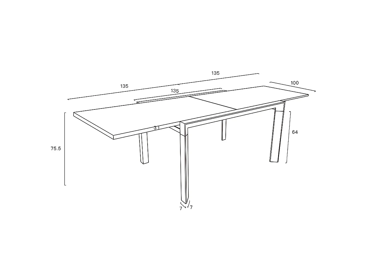 Table de jardin aluminium et verre effet pierre 6/10P extensible MODULO