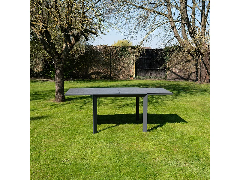 Table de jardin 4/8p en full aluminium Gris MODULO