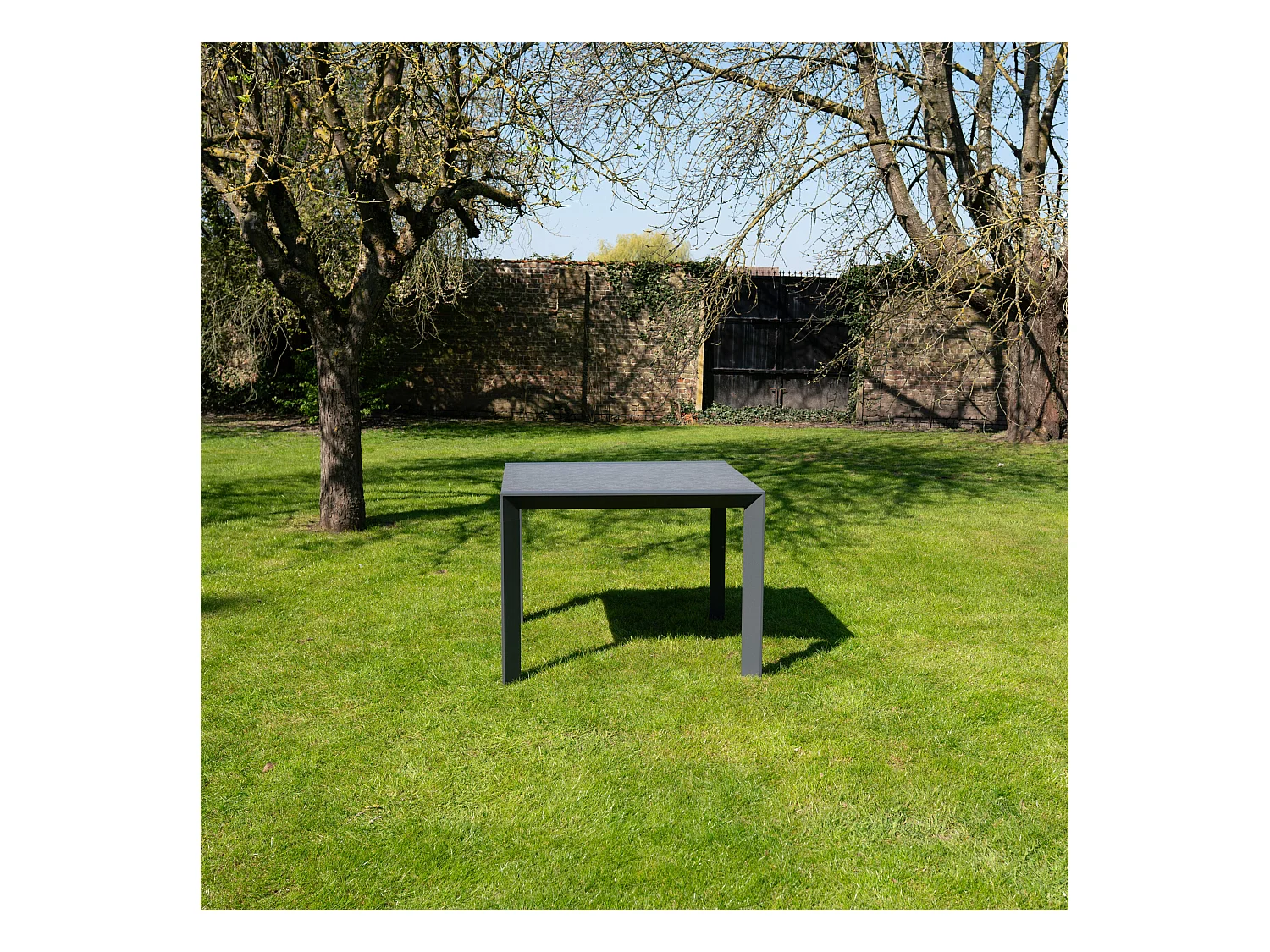 Table de jardin 4/8p en full aluminium Gris MODULO