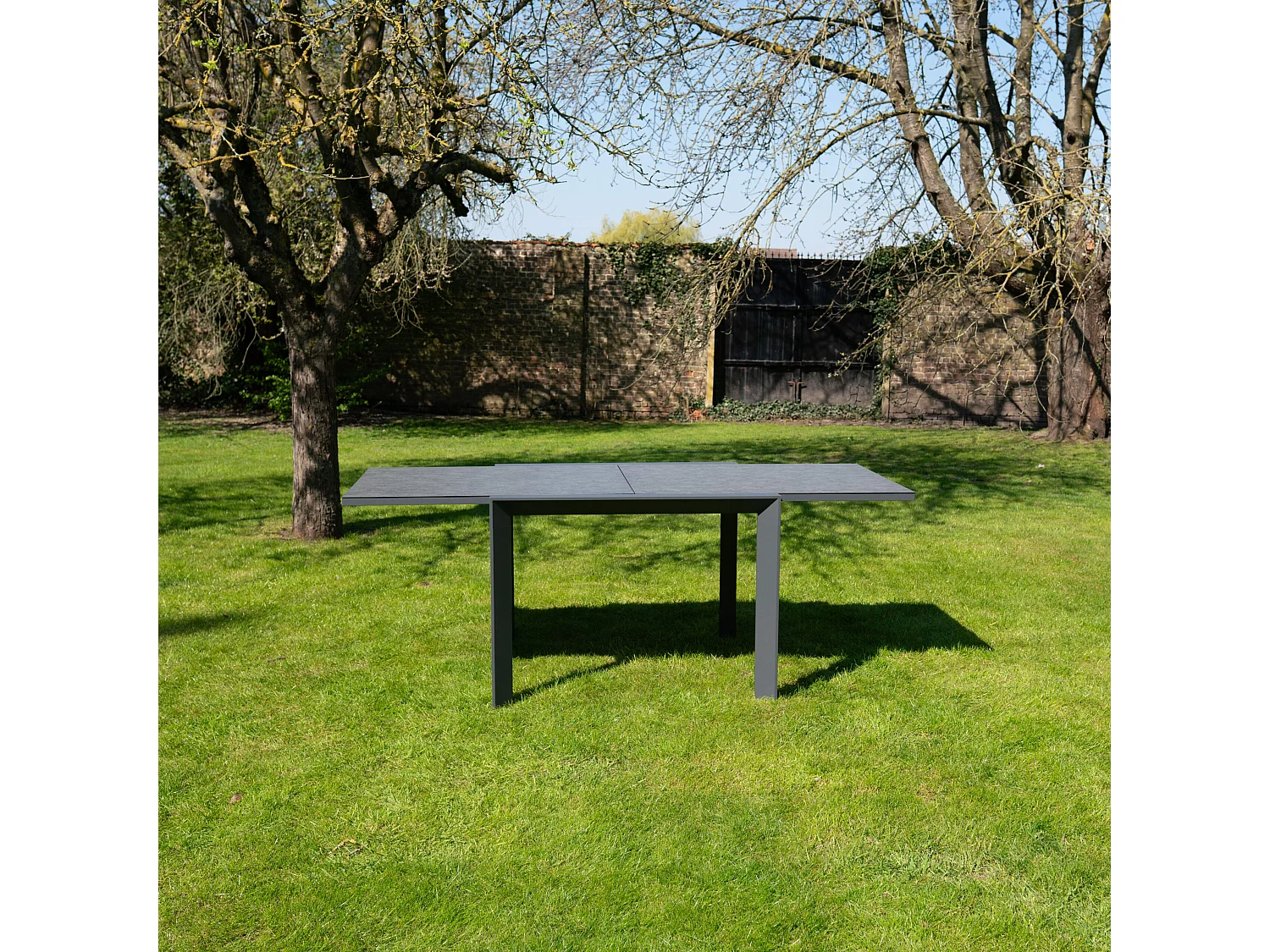 Table de jardin 4/8p en full aluminium Gris MODULO