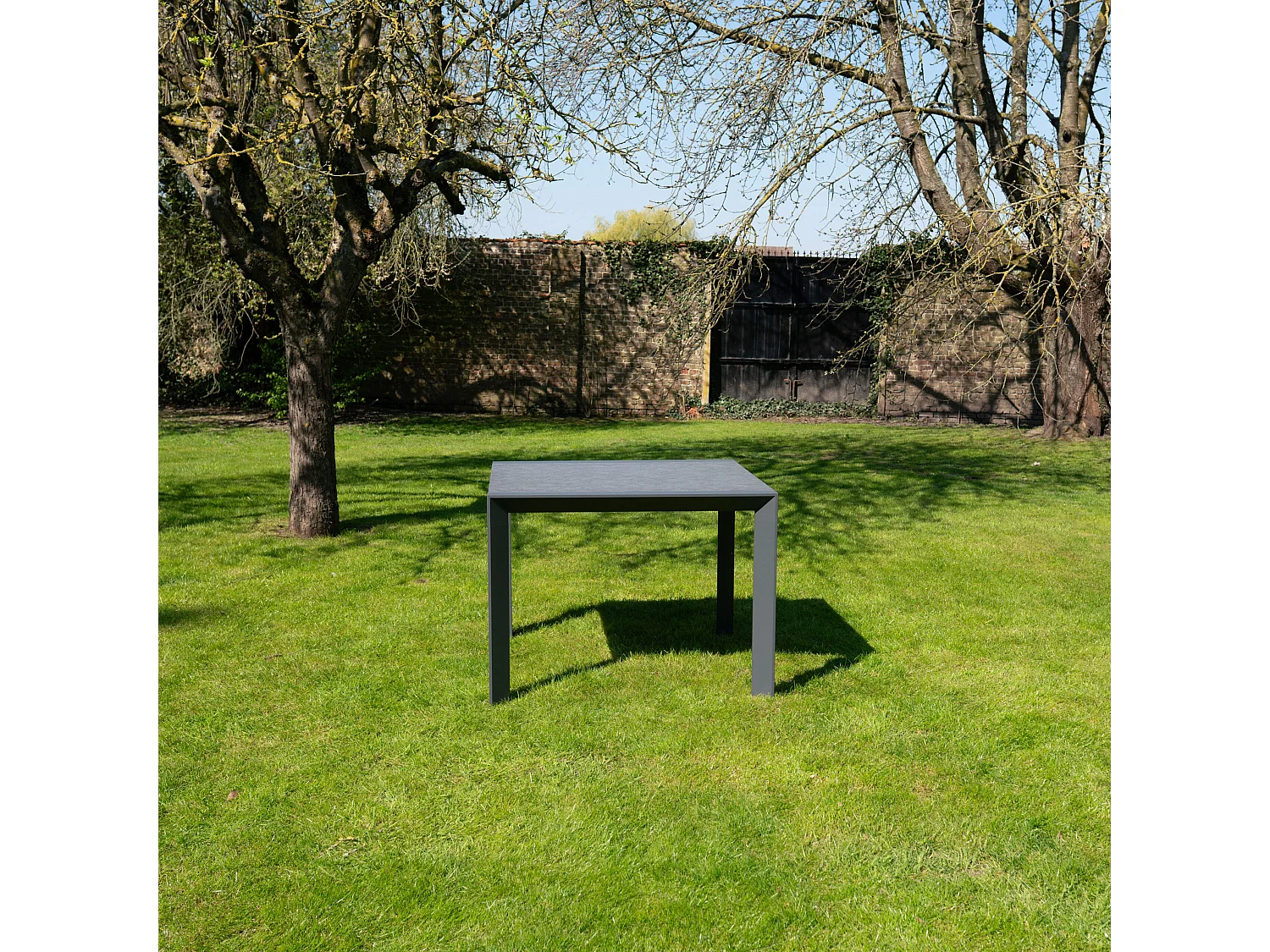 Table de jardin 4/8p en full aluminium Gris MODULO