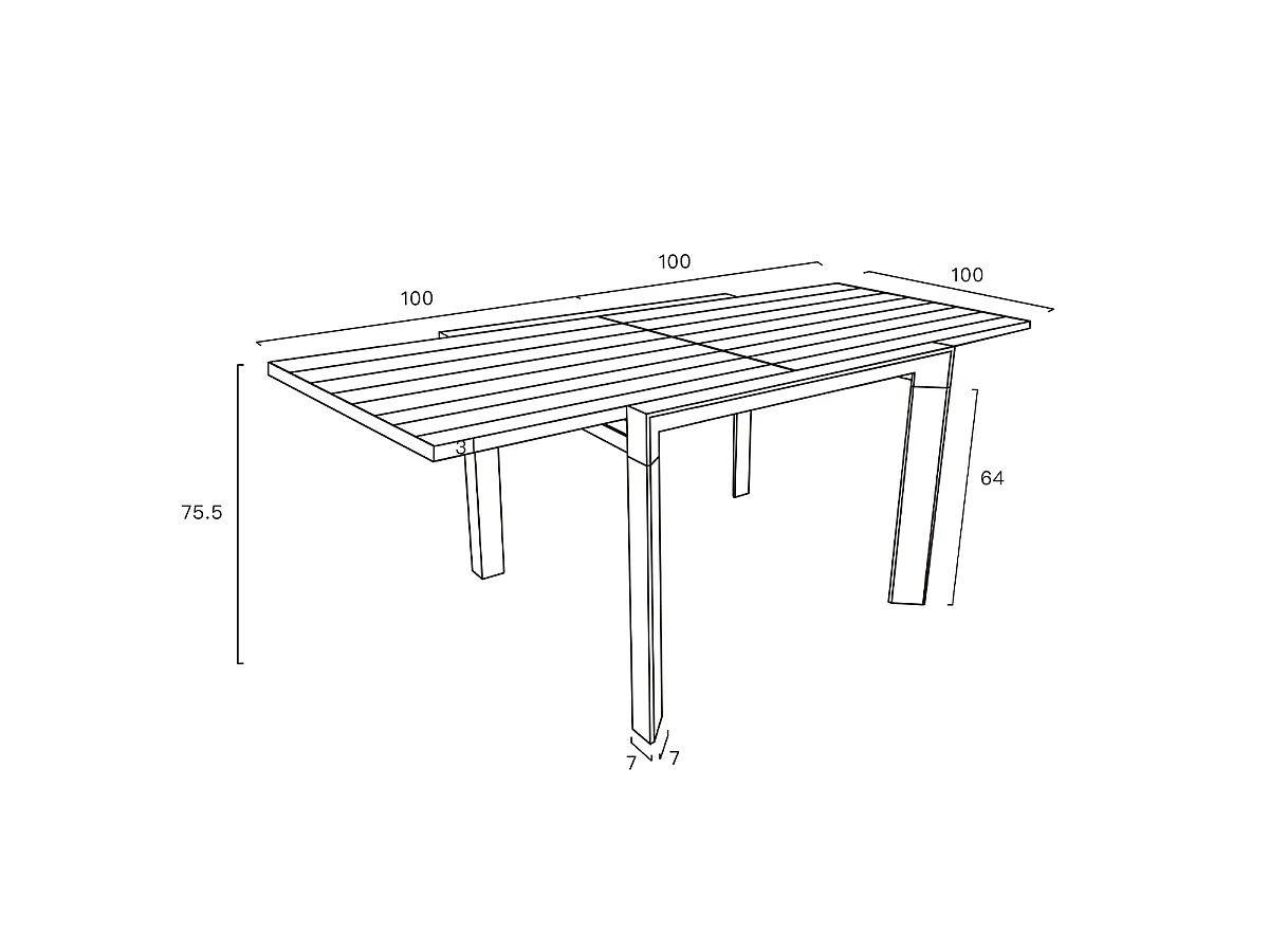 Table de jardin en full aluminium gris extensible 4/8 places MODULO