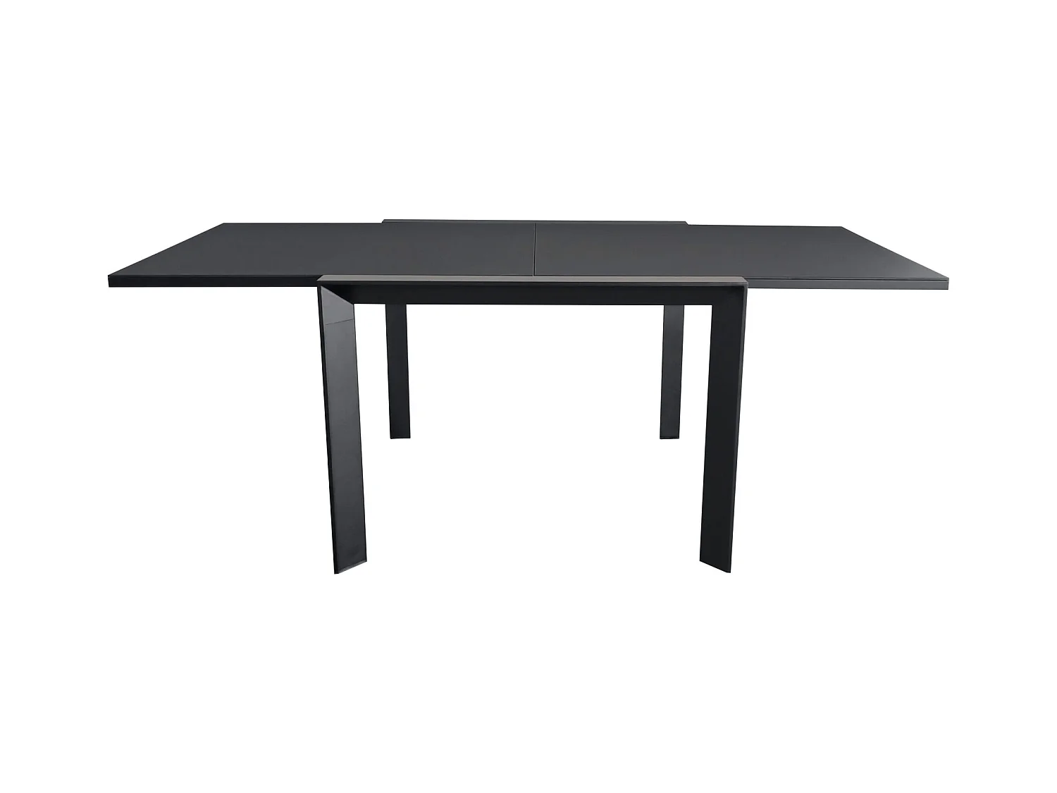 Table de jardin 4/8p en aluminium et plateau en verre poli Noir MODULO