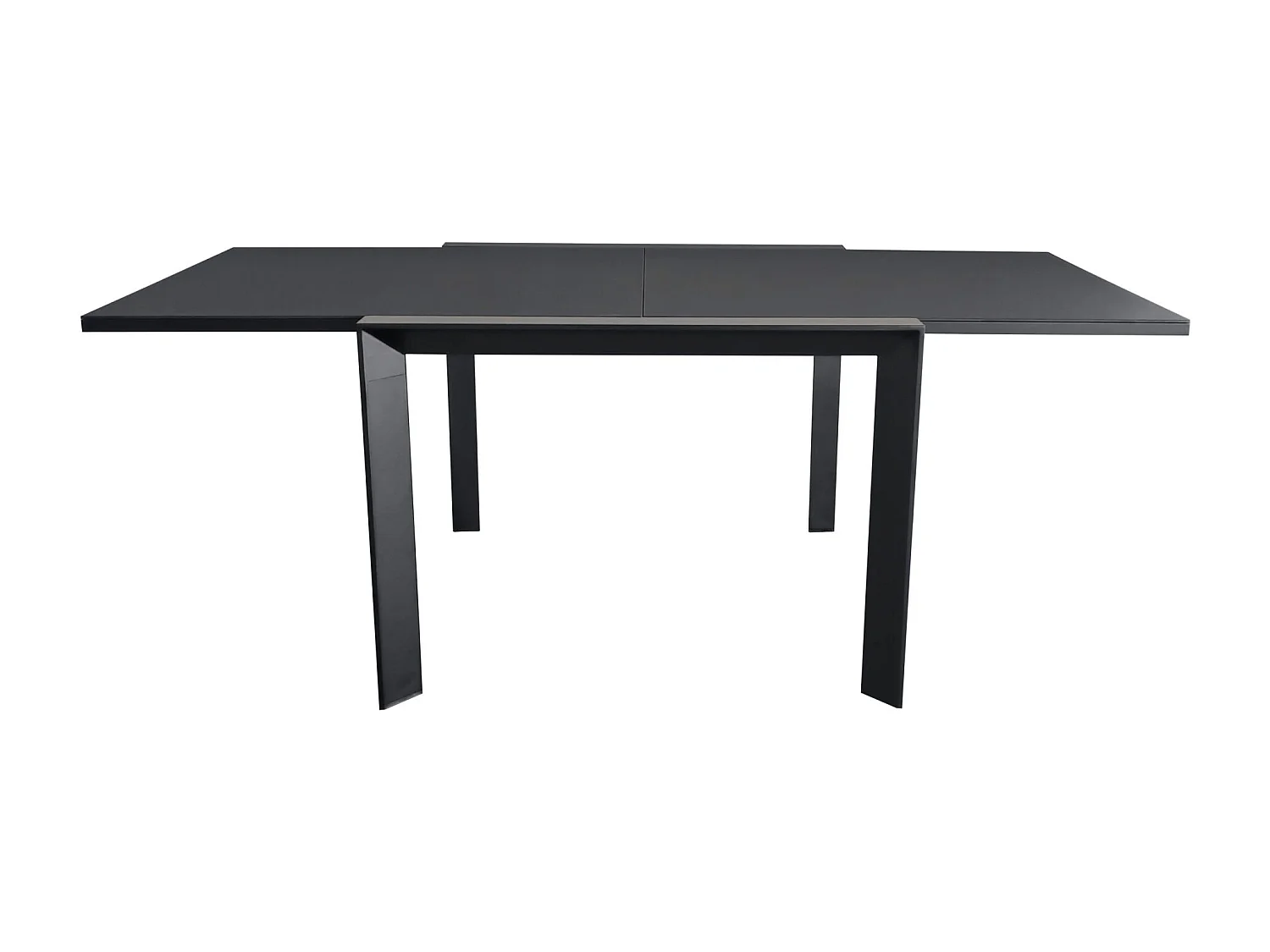 Table de jardin 4/8p en aluminium et plateau en verre poli Noir MODULO