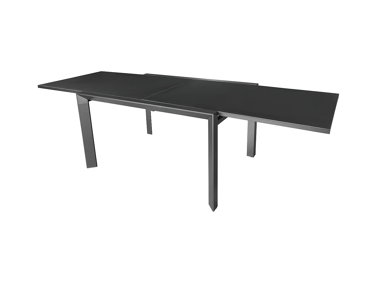 Table de jardin 6/10p en aluminium et plateau en verre poli Noir MODULO