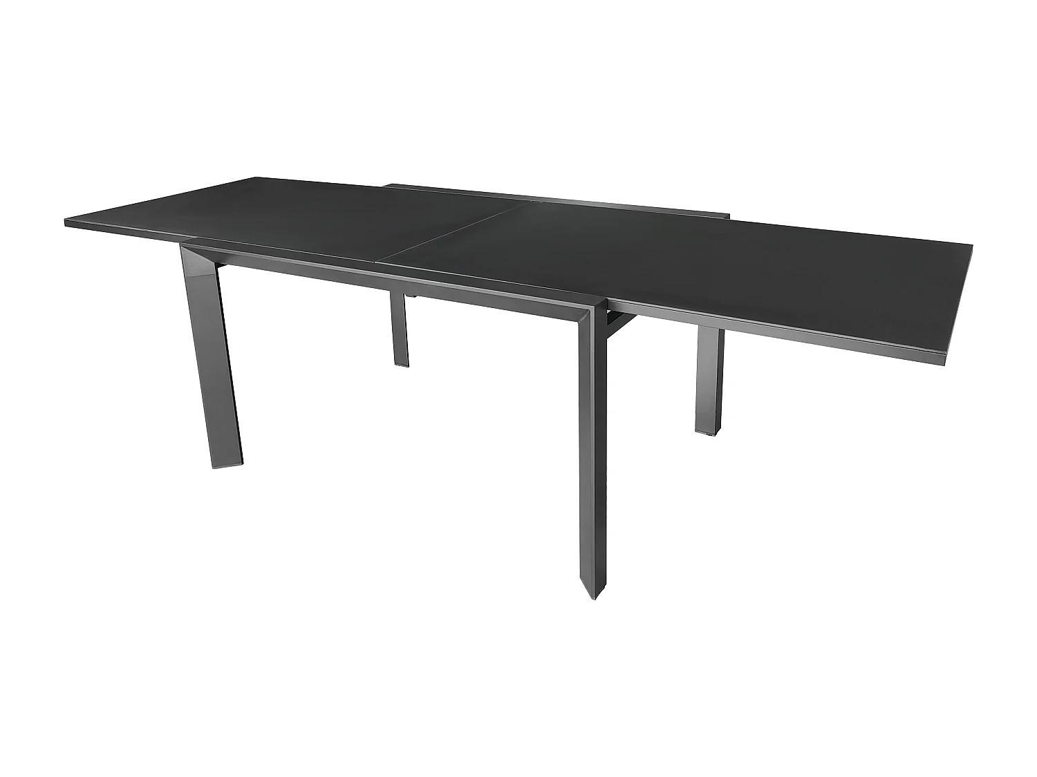 Table de jardin 6/10p en aluminium et plateau en verre poli Noir MODULO