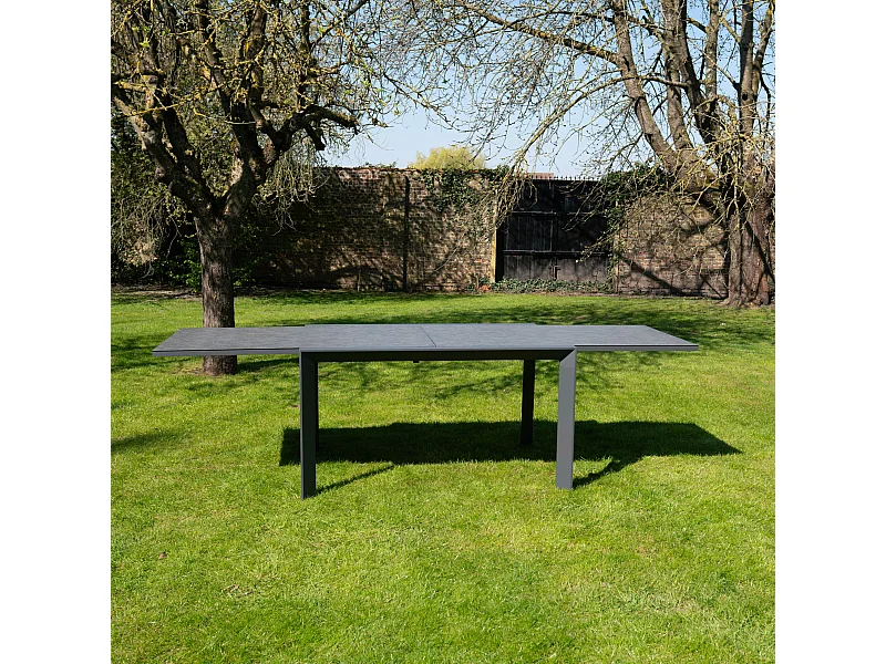 Table de jardin 6/10p en full aluminium Gris MODULO
