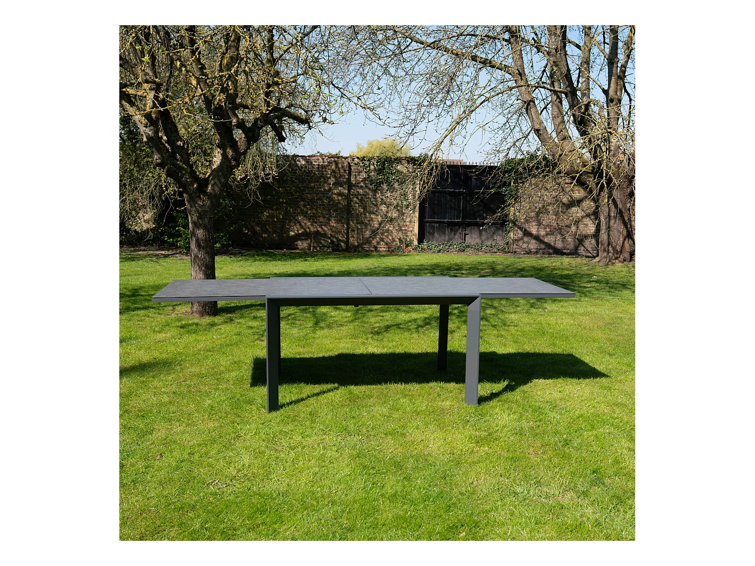 Table de jardin 6/10p en full aluminium Gris MODULO