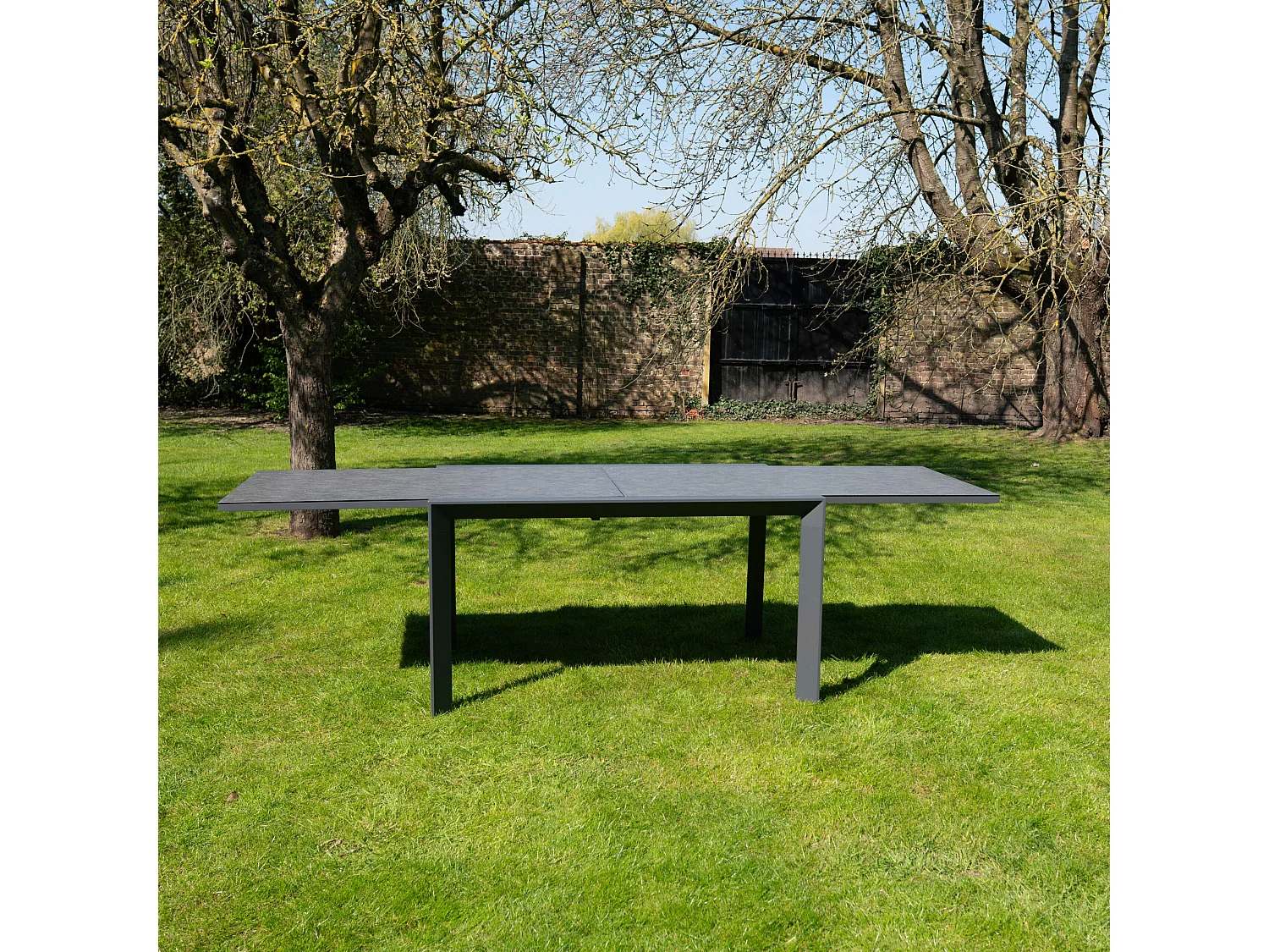 Table de jardin 6/10p en full aluminium Gris MODULO